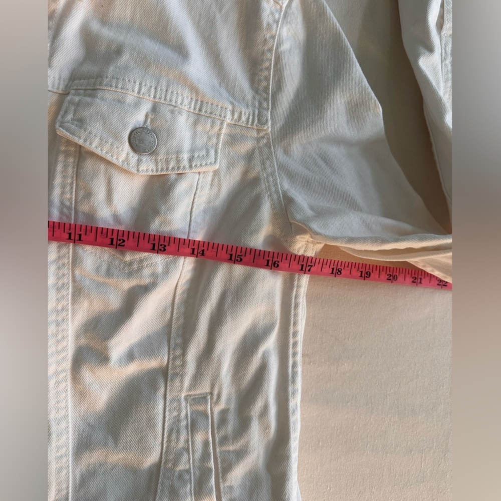 Universal Thread White Denim Jacket Size Small Cl… - image 9